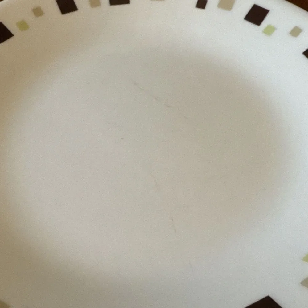 Vintage Corelle Geometric Brown Tan Squares Bread and Butter Plates 6¾